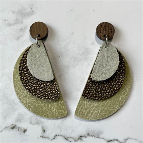 Handmade Earrings Amazon, 15 Colors/ Gold Leather/ Lightweight